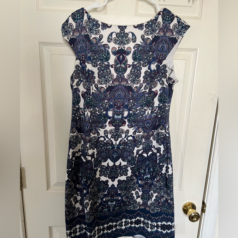 Paisley sleeveless dress, size 14.